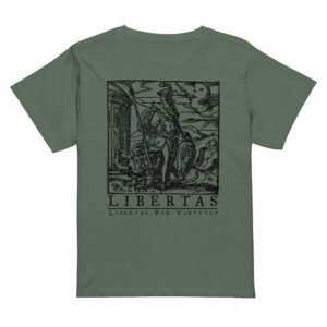 Alternative view of Libertas Freedom Through Virtue Women’s High-Waisted T-shirt