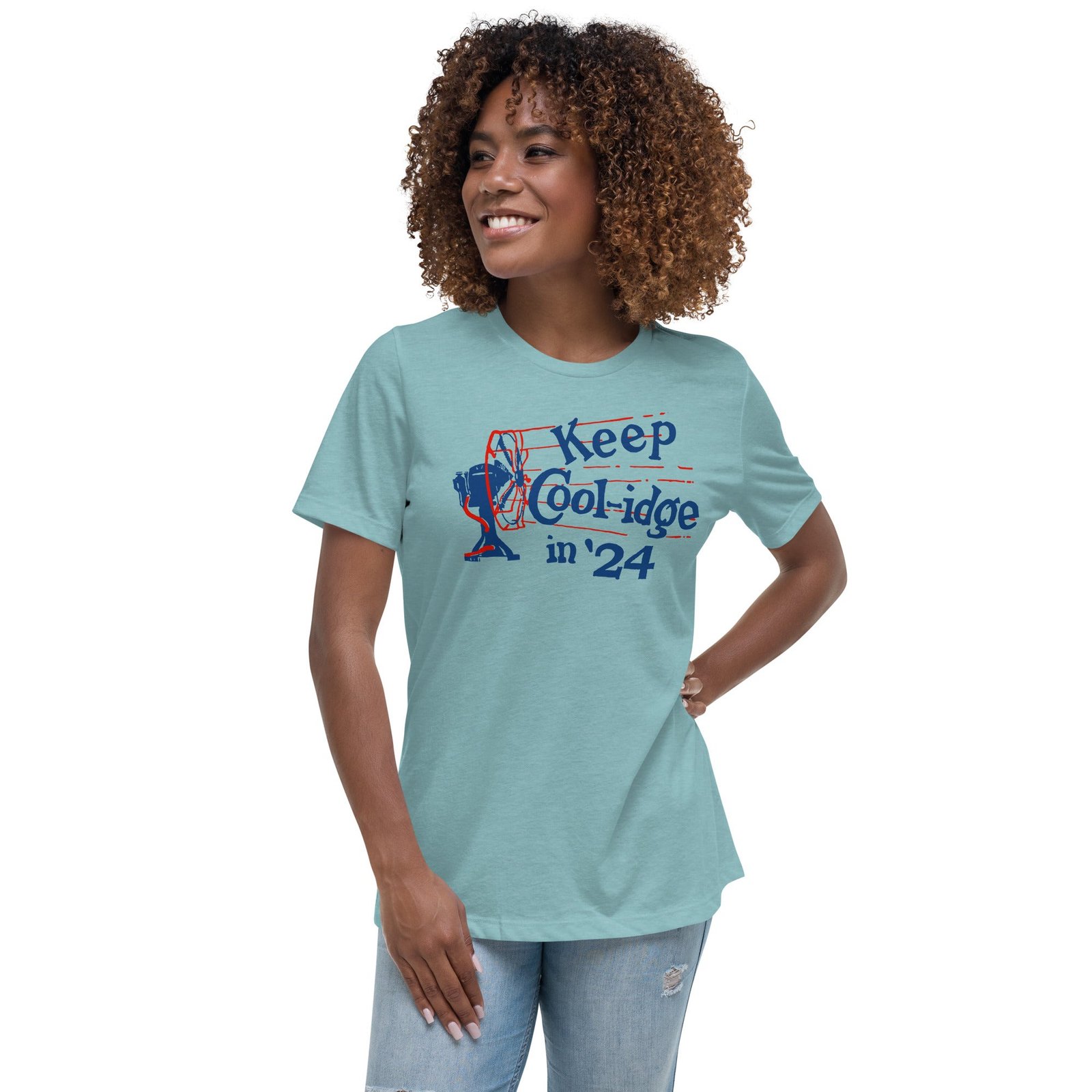 Keep Coolidge Vintage Calvin Coolidge Women's Relaxed T-Shirt - Image 3